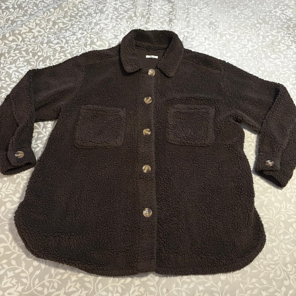 Maurices Sherpa Shacket Button Down Jacket Women's‎ XL(C6)